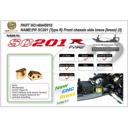 SC201R Front chassis side brace (brass) SC201R Front chassis side brace (brass)