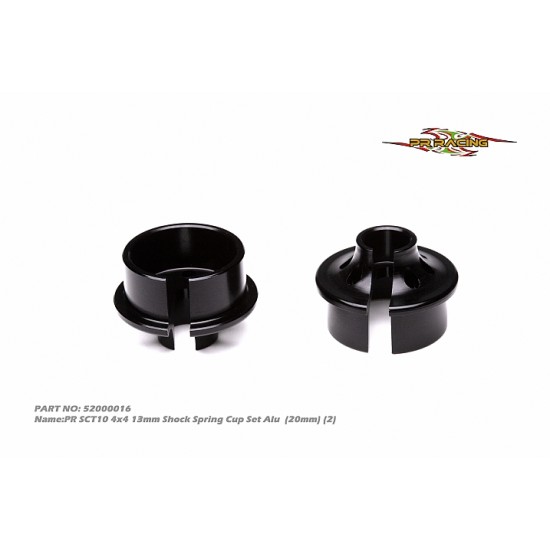 PR SCT10 4x4 13mm Shock Spring Cup Set Alu  (20mm) (2)