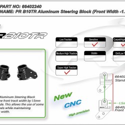 B10TR Aluminum Steering Block (Front Width -1.5mm) B10TR Aluminum Steering Block (Front Width -1.5mm)