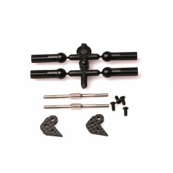 Carbon Fibre Pro Steering Plates and Screws-D +50mm Turnbuckles, Carpet
