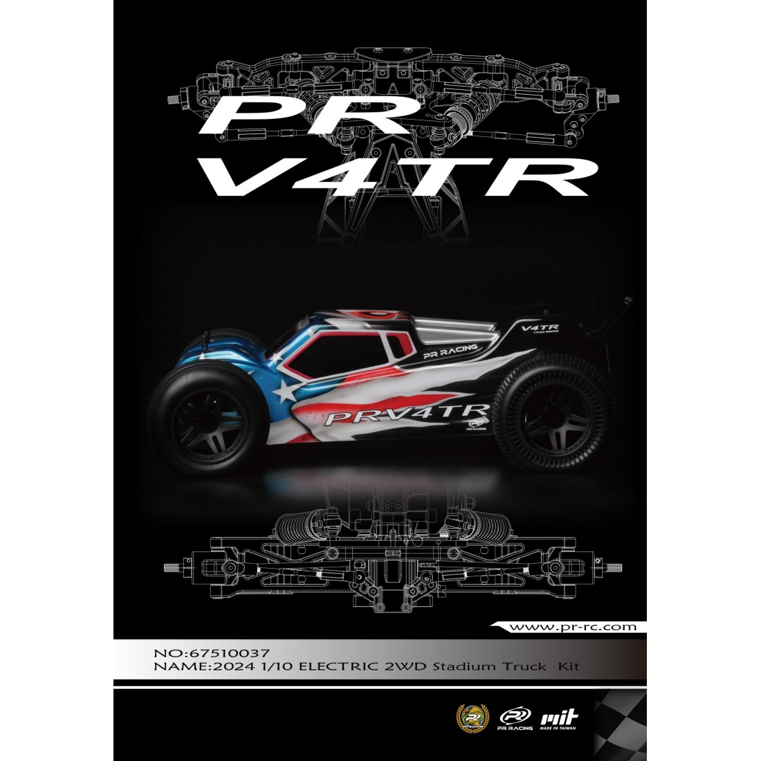 2024 S1V4TR 10th Electric 2WD Stadium Truck Kit