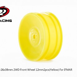 PR Racing 55x38mm 2WD+4WD Rear Wheels 12mm Yellow (8 pcs)