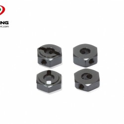 Alum. 14mm Wheel Hex,5.2mm Wide - Black 4pcs Alum. 14mm Wheel Hex,5.2mm Wide - Black 4pcs