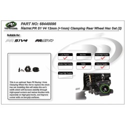 S1V4 12mm (+1mm) Clamping Rear Wheel Hex (2) S1V4 12mm (+1mm) Clamping Rear Wheel Hex (2)