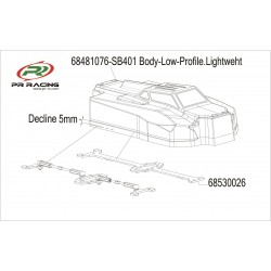 SB401 0.8mm Bodyshell +Sticker*1pcs, (low profile)