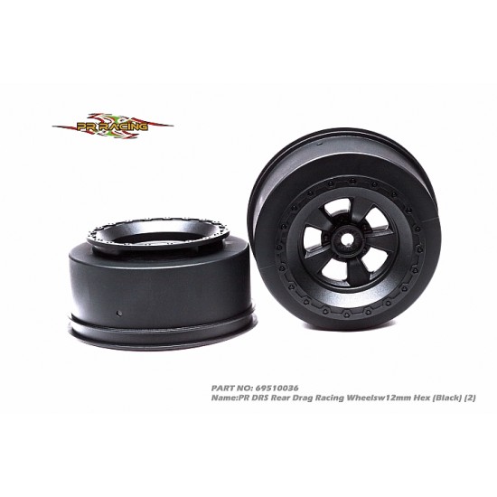PR DRS Rear Drag Racing Wheelsw12mm Hex (Black) (2) 