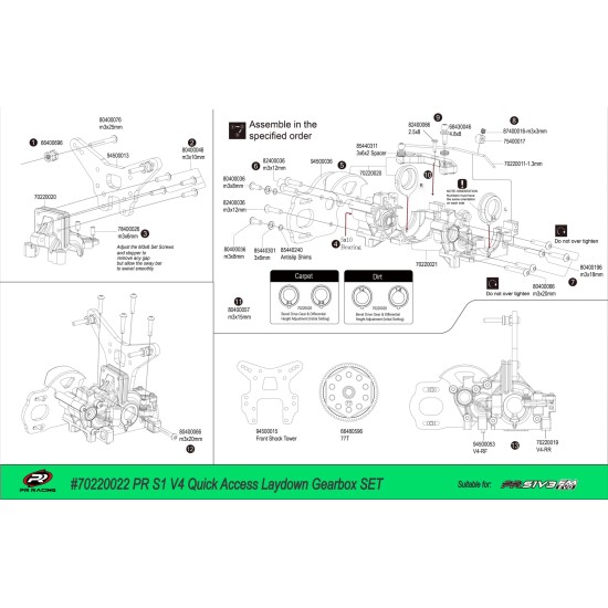 PR S1 V4 Quick Access Laydown Gearbox SET