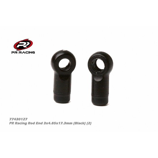 PR Racing Rod End 3x4.85x17.3mm (Black) (2)