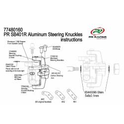PR SB401 R Aluminum Steering Knuckles R-L CNC  
