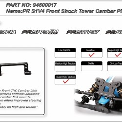 PR S1V4 Front Shock Tower Camber Plates (1) PR S1V4 Front Shock Tower Camber Plates (1)
