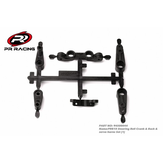 PRB10 Steering Bell Crank & Rack & servo horns Set (1) 