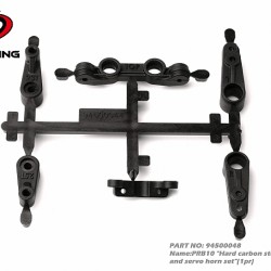 PRB10 Hard carbon steering bellcranks and servo horn set (1pr)